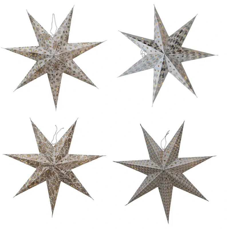 24″ LED Paper Star Ornament // 4 Styles