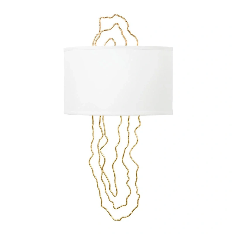 5th Avenue 2 Light Wall Sconce // Vintage Gold Leaf