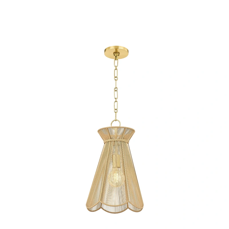 Aaliyah 1 Light Pendant // Aged Brass