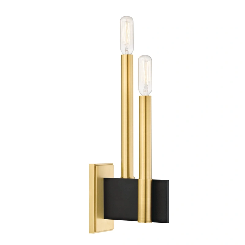 Abrams 2 Light Wall Sconce // Aged Brass