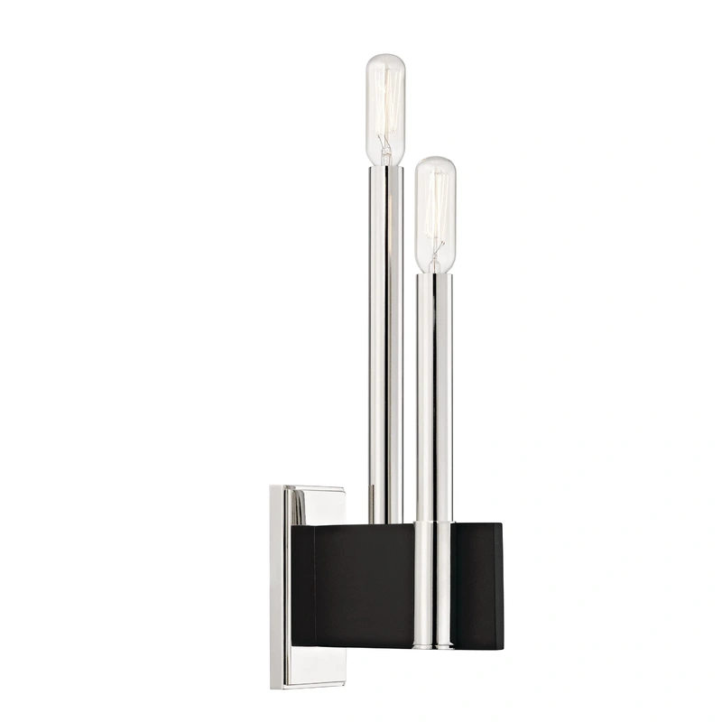 Abrams 2 Light Wall Sconce // Polished Nickel