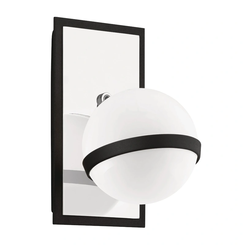 Ace 1 Light Wall Sconce // Carbide BLK with Polished Nickel Accents