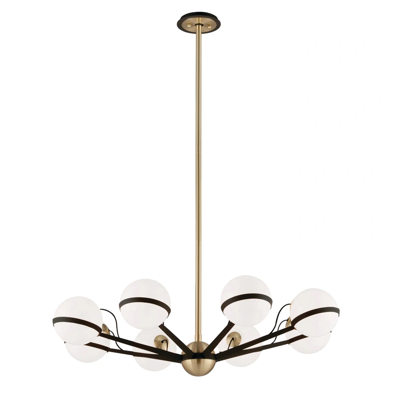 Ace 8 Light Chandelier Medium // Textured Bronze Brushed Brass