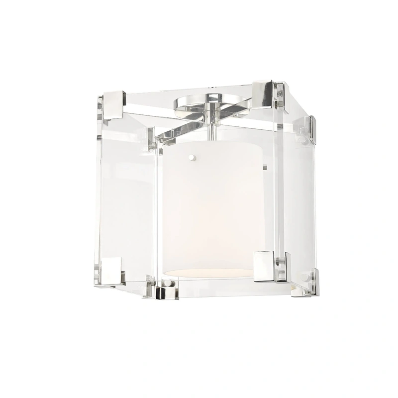 Achilles 1 Light Flush Mount // Polished Nickel