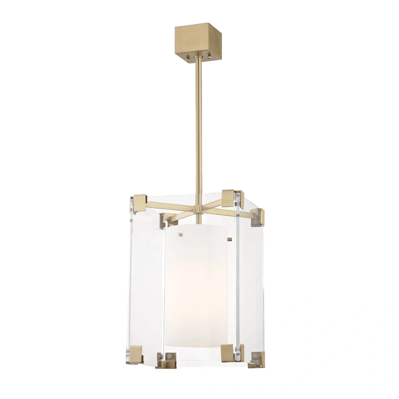 Achilles 1 Light Small Pendant // Aged Brass