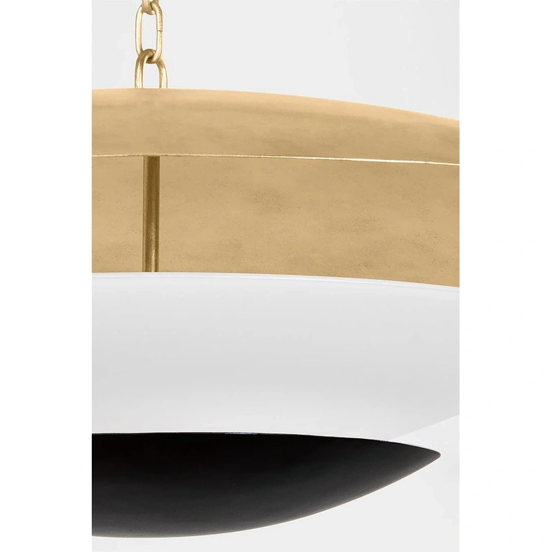 Adara 4 Light Pendant // Vintage Gold Leaf and Soft Black