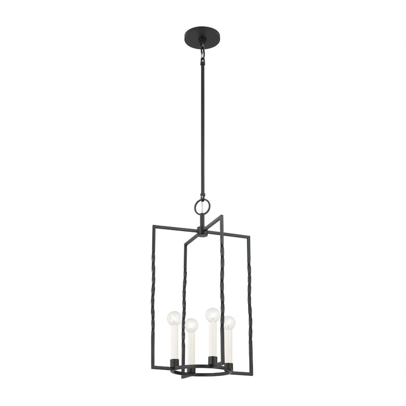 Adelaide 4 Light Lantern // Textured Black // Small