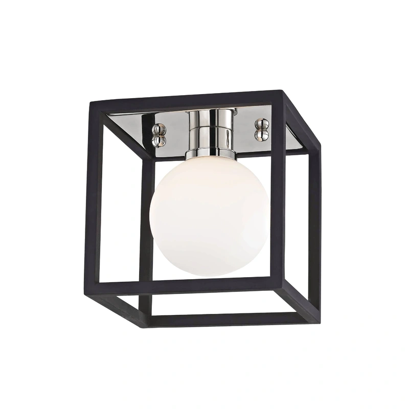 Aira 1 Light Bath Bracket // Polished Nickel & Black