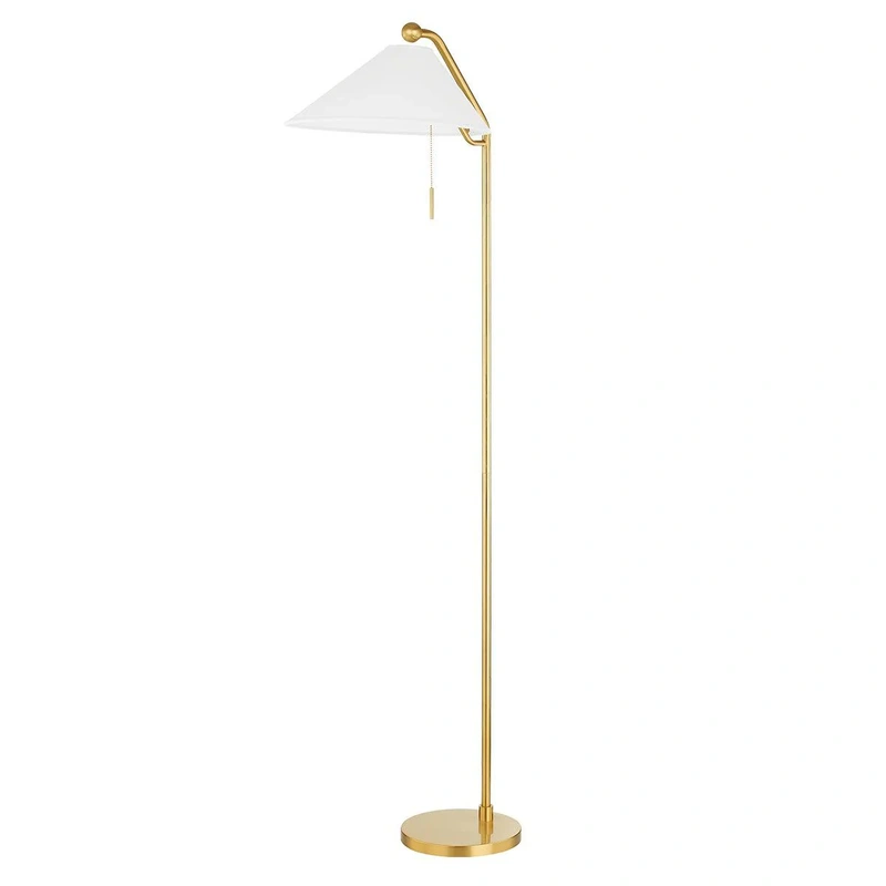 Aisa 1 Light Floor Lamp // Aged Brass