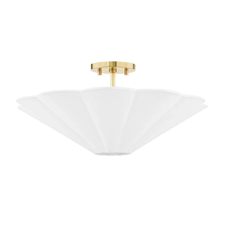 Alana 3 Light Semi Flushmount // Aged Brass