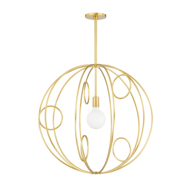 Alanis 1 Light Medium Pendant // Aged Brass