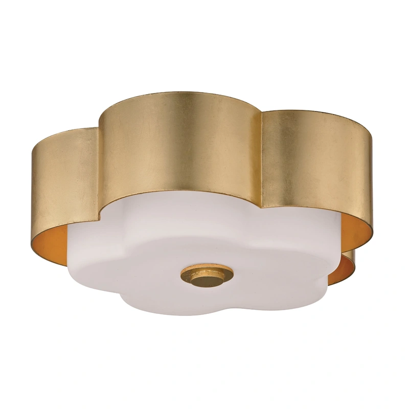 Allure 1 Light Ceiling Flush // Gold Leaf // Small