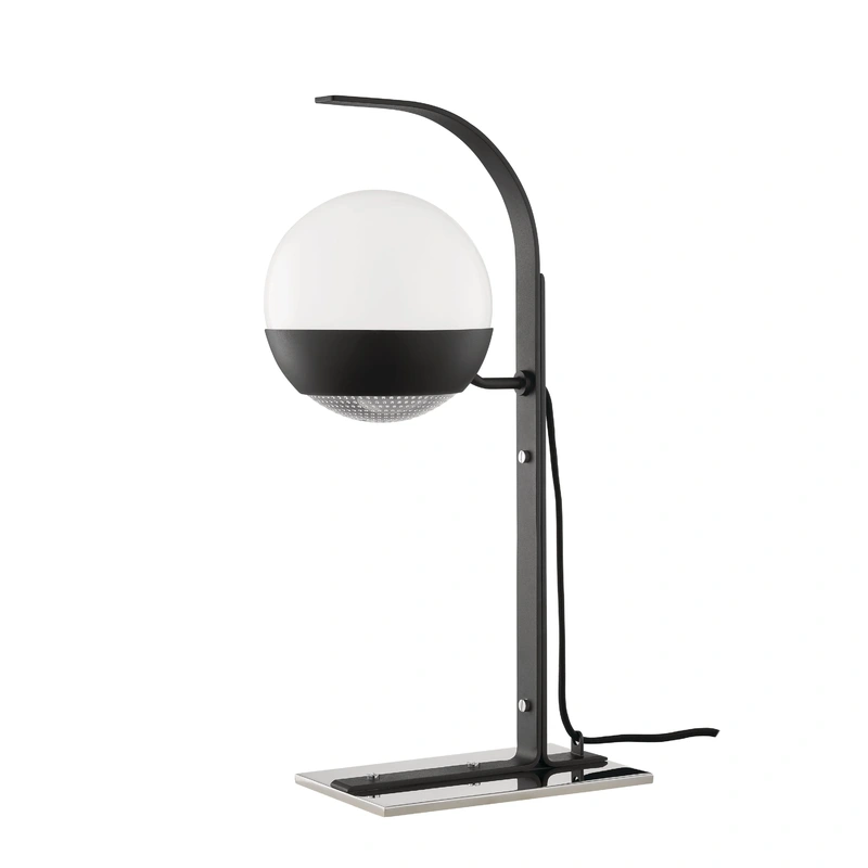 Aly 1 Light Table Lamp // Polished Nickel & Black