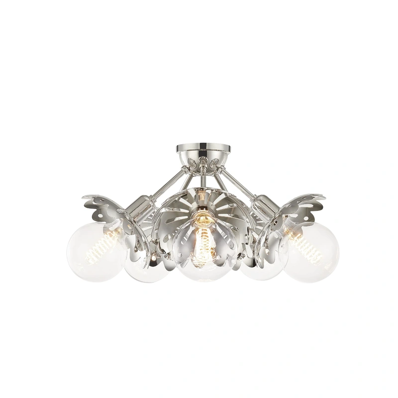 Alyssa 5 Light Semi Flush // Polished Nickel