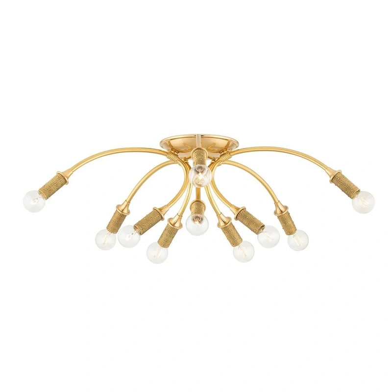 Amboy 10 Light Flush Mount // Aged Brass