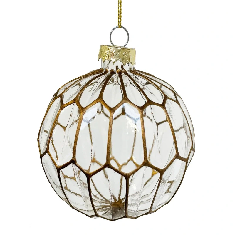 Angled Gold Coated Glass Ornament