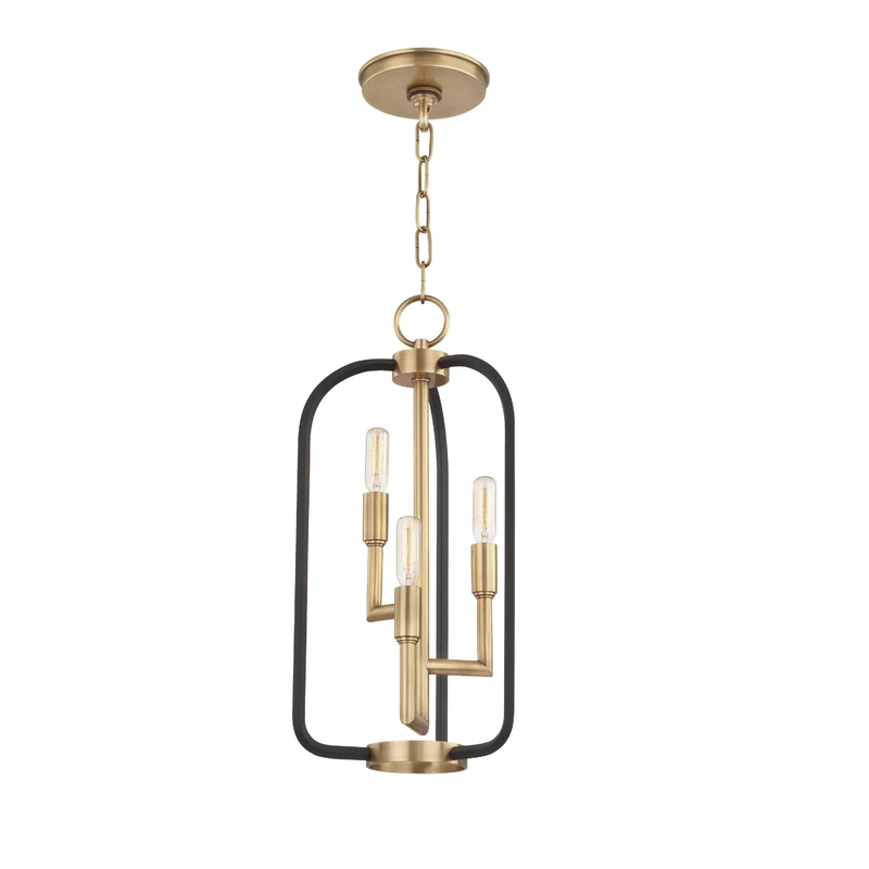 Angler 3 Light Chandelier // Aged Brass