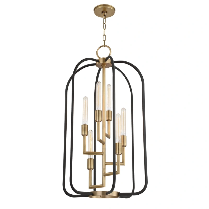 Angler 6 Light Chandelier // Aged Brass