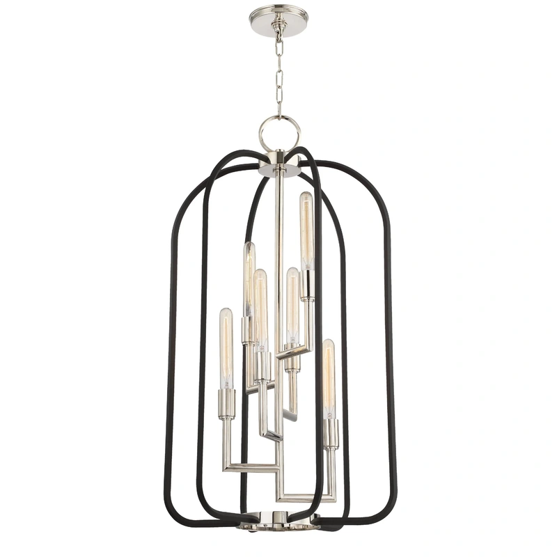 Angler 6 Light Chandelier // Polished Nickel