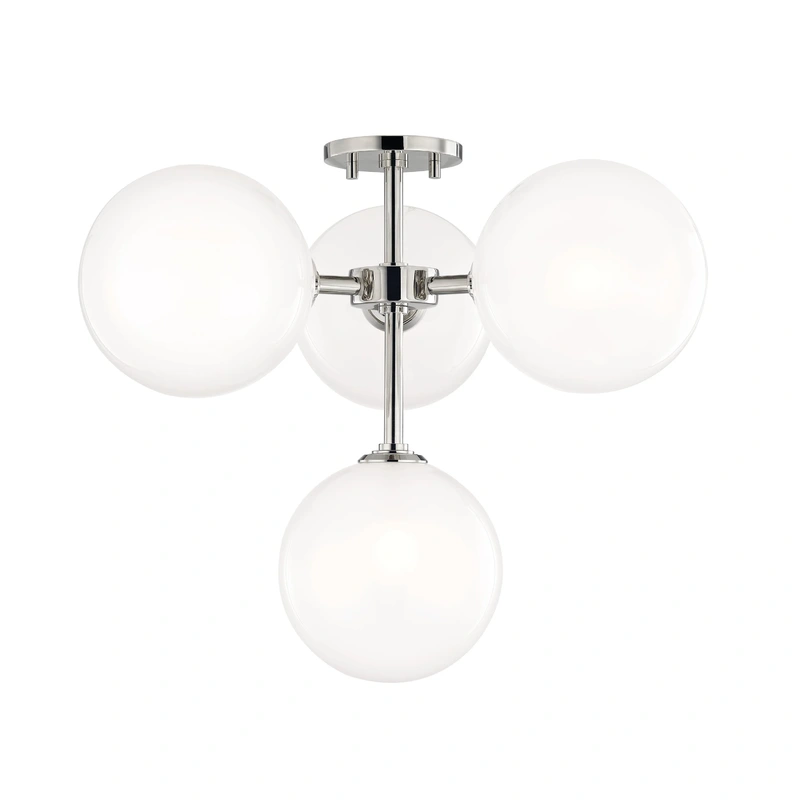 Ashleigh 4 Light Semi Flush // Polished Nickel