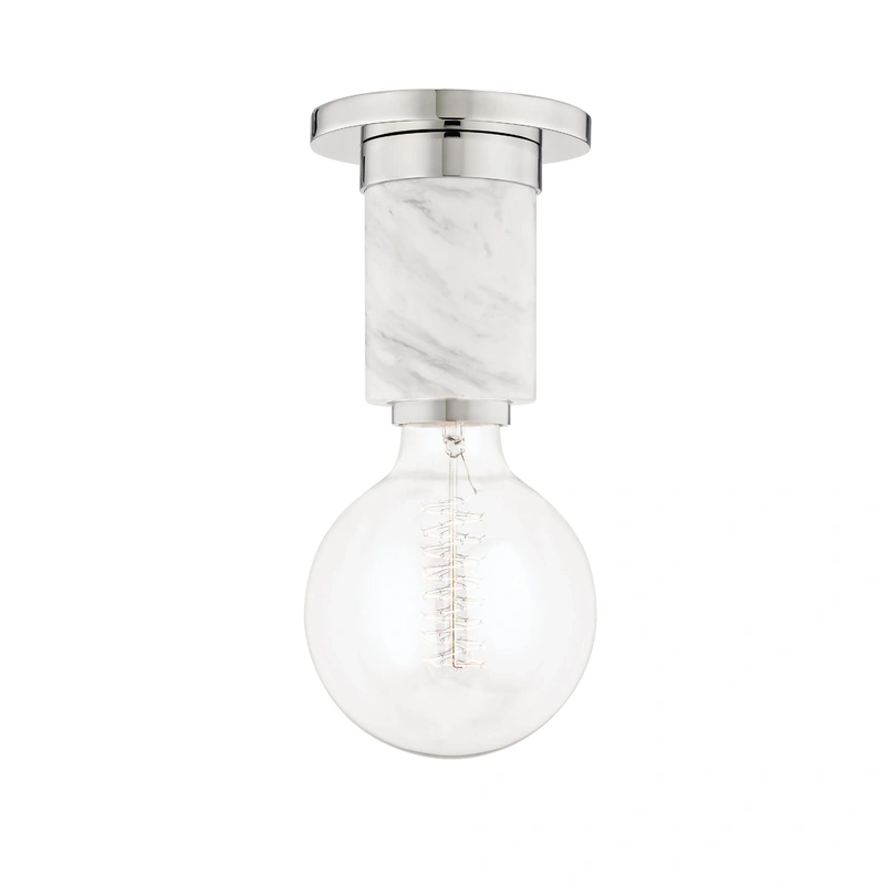 Asime 1 Light Flush Mount // Polished Nickel