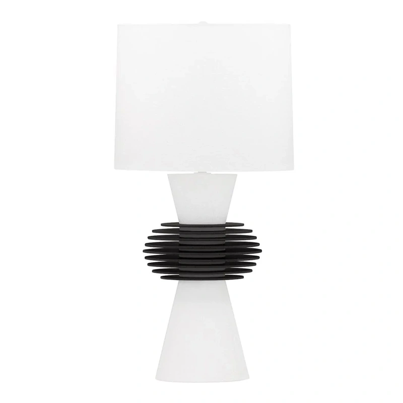 Astor 1 Light Table Lamp // Aged Iron & White Plaster