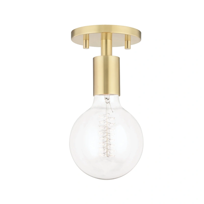 Ava 1 Light Semi Flush // Aged Brass