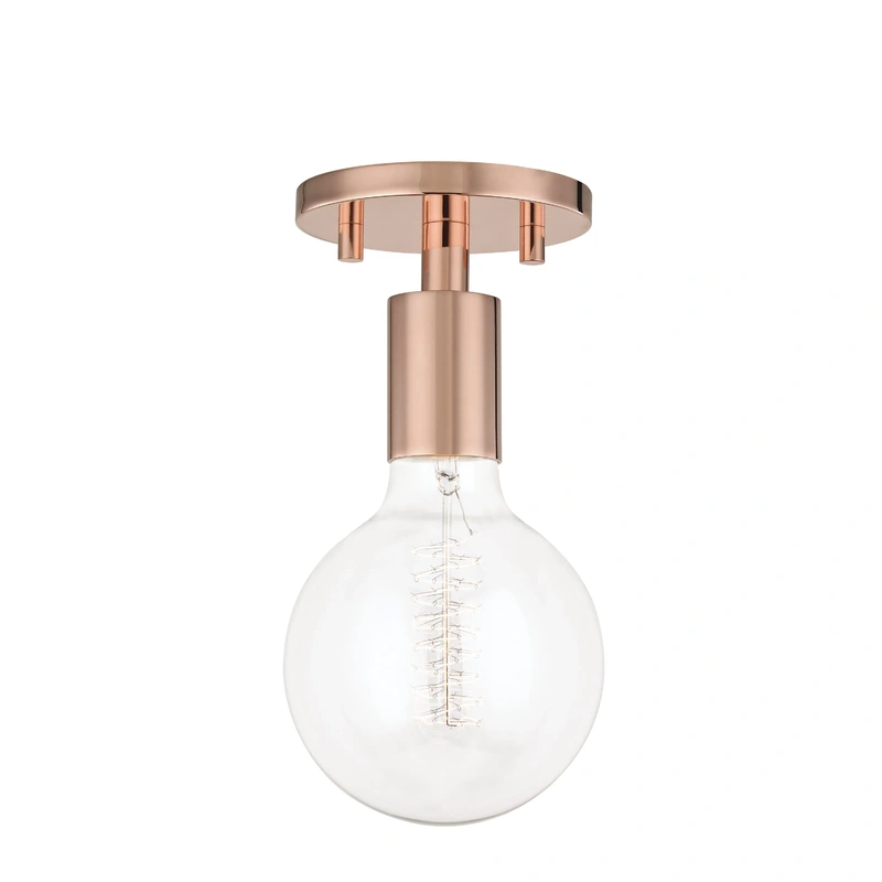 Ava 1 Light Semi Flush // Polished Copper