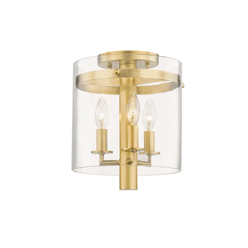 Baxter 3 Light Flush Mount // Aged Brass