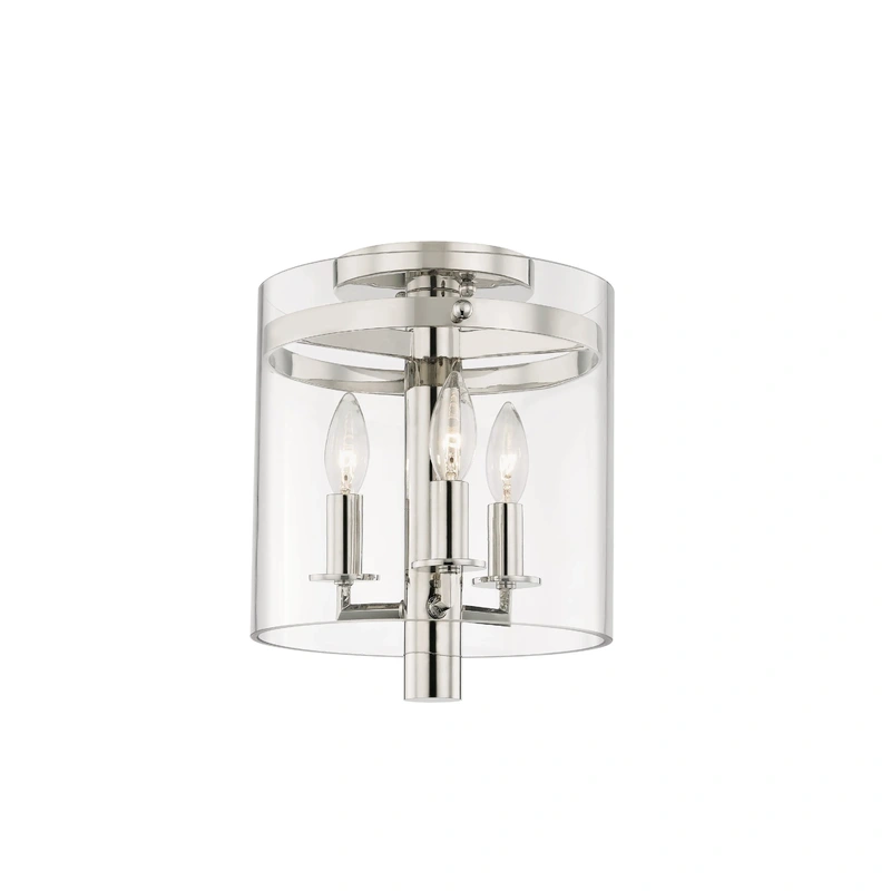 Baxter 3 Light Flush Mount // Polished Nickel