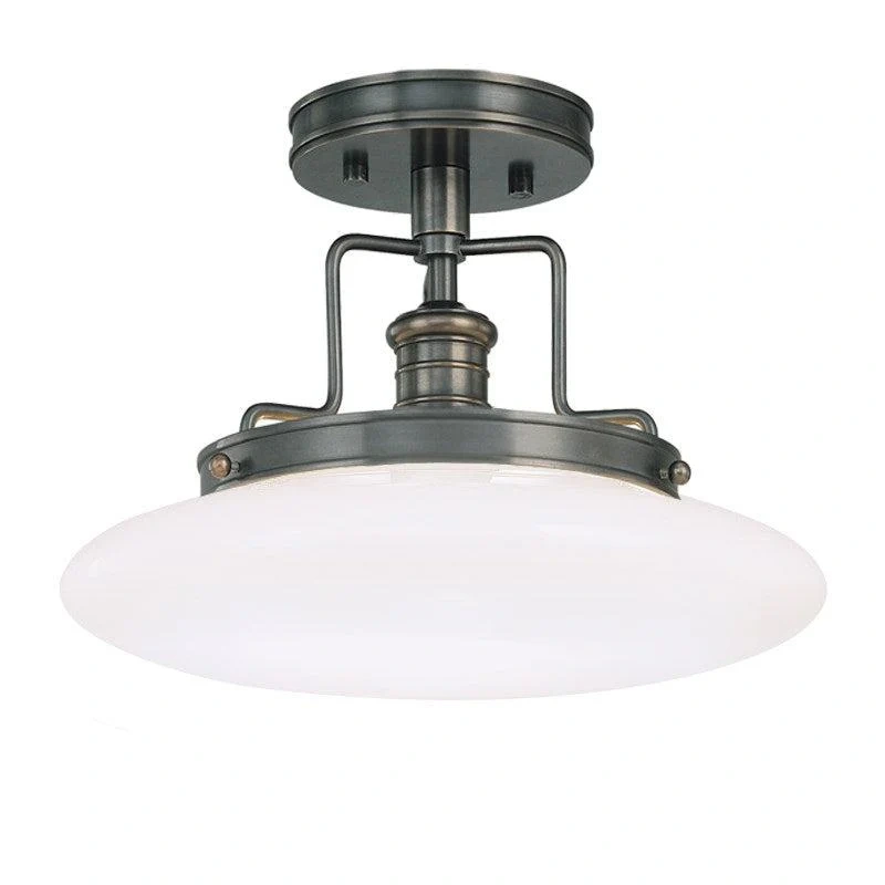 Beacon 1 Light Semi Flush // Old Bronze // Small