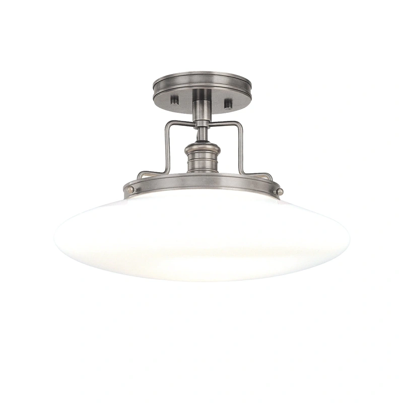 Beacon 1 Light Semi Flush // Polished Nickel // Large