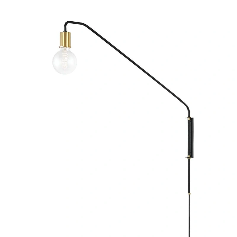 Becca 1 Light Portable Wall Sconce // Aged Brass & Soft Black