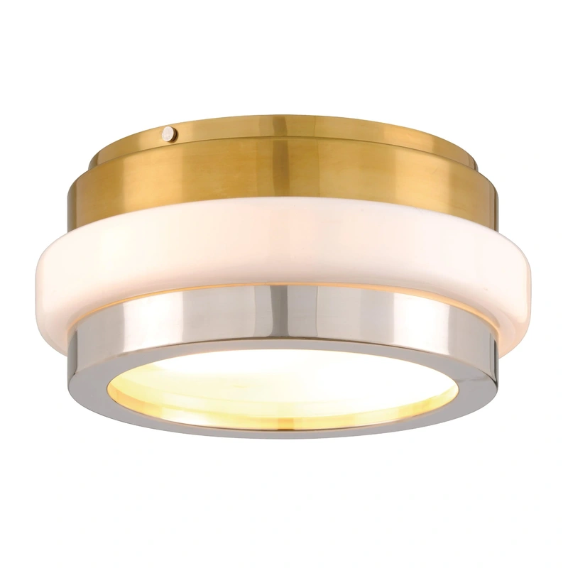 Beckenham 2 Light Flush // Vintage Polished Brass and Nickel