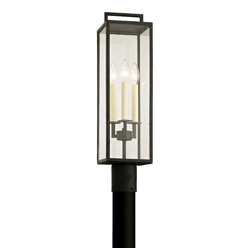 Beckham 3 Light Post // Forged Iron