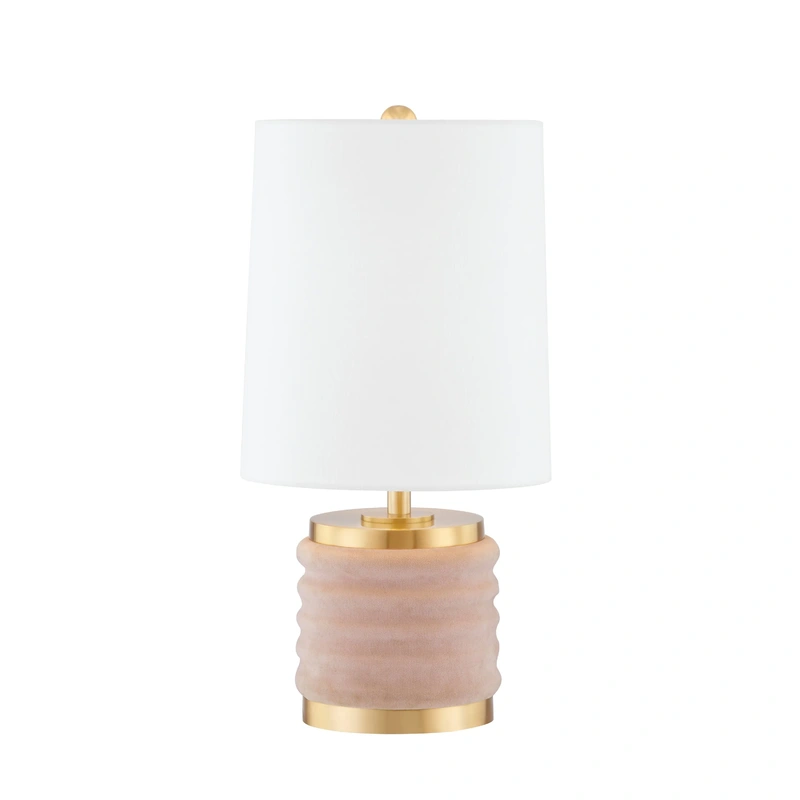 Bethany 1 Light Table Lamp // Aged Brass & Blush Combo