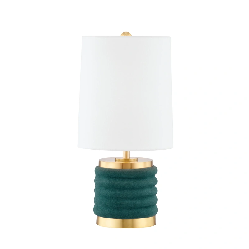 Bethany 1 Light Table Lamp // Aged Brass & Dark Teal Combo