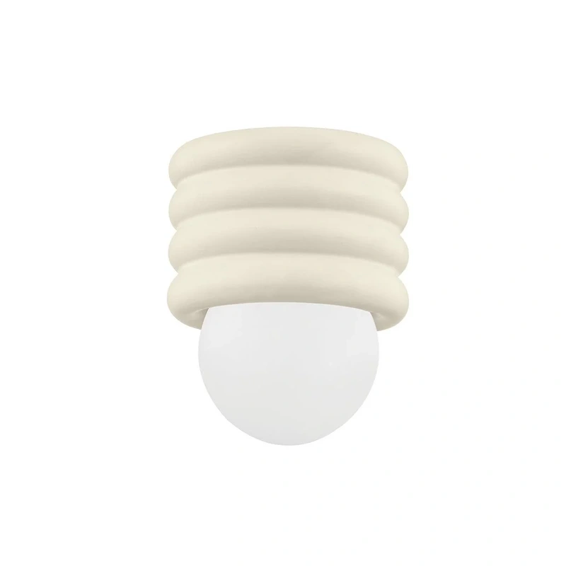 Bibi 1 Light Flush Mount // Aged Brass & Ceramic Antique Ivory