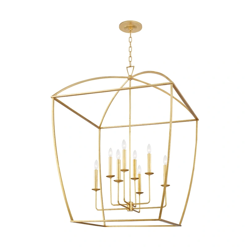 Bryant 8 Light Extra Large Pendant // Gold Leaf