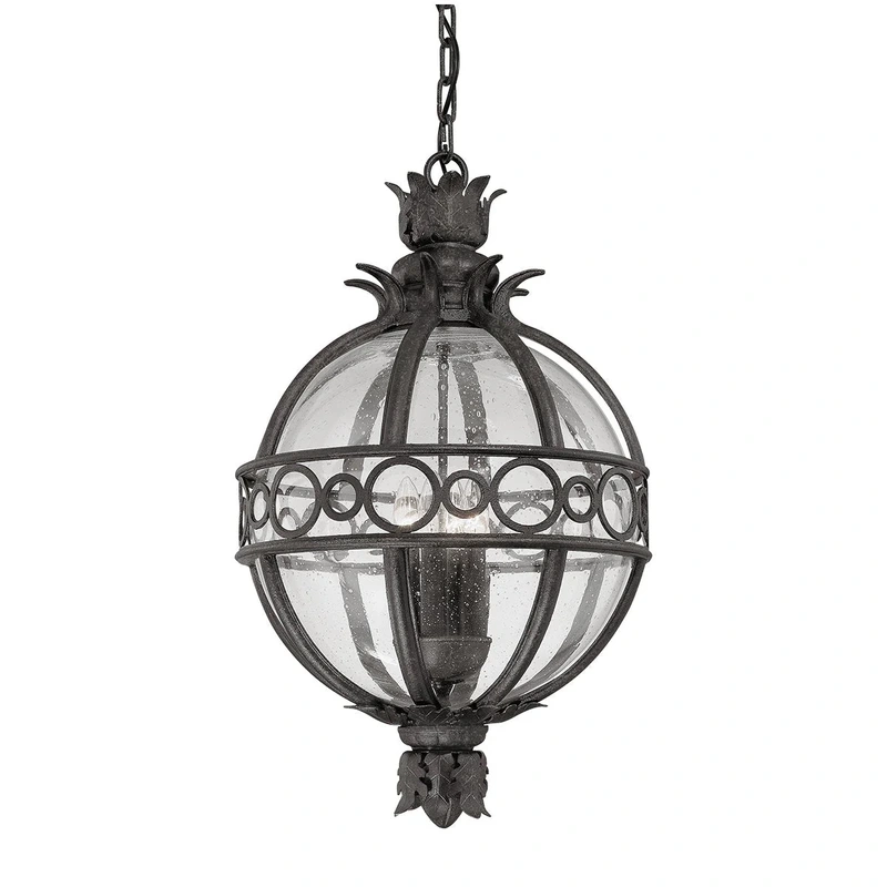 Campanile 3 Light Exterior Hanging Lantern Large // French Iron // Large