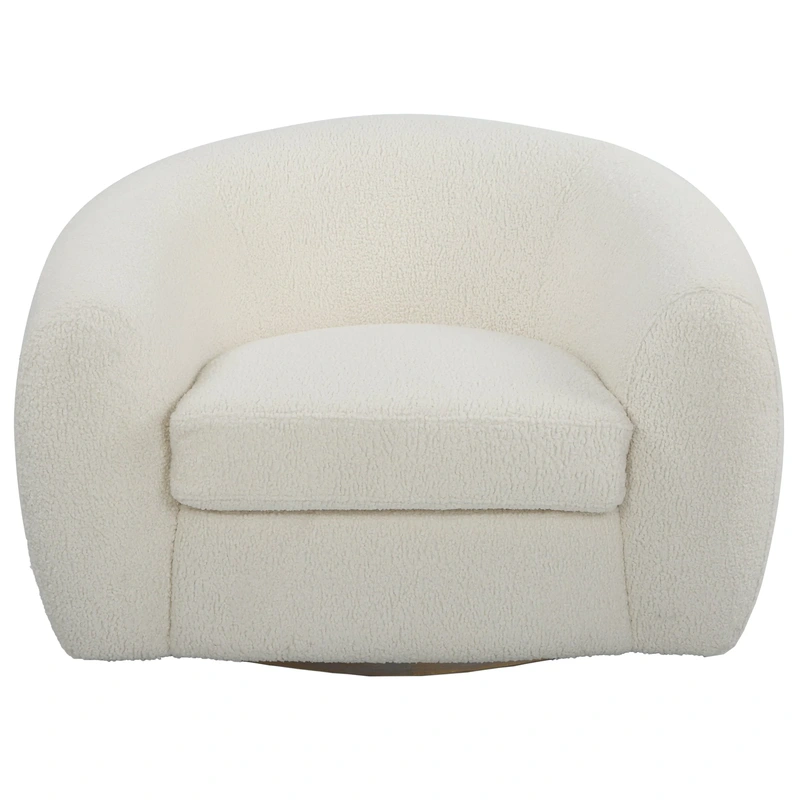 Capra  Art Deco White Swivel Chair