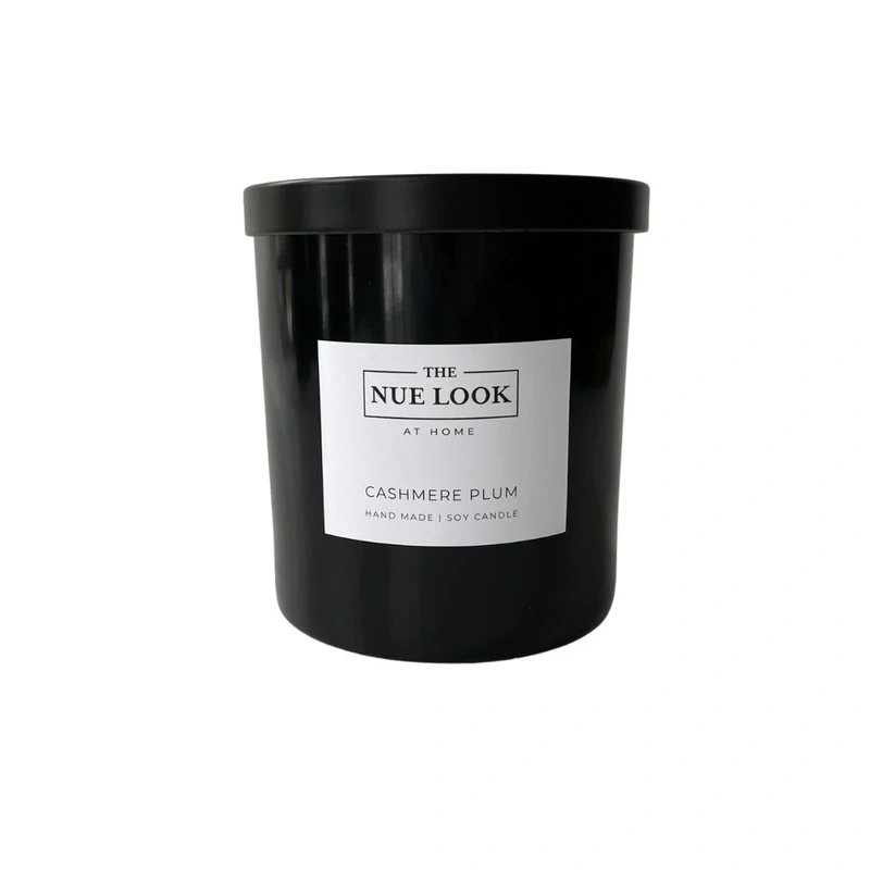 Cashmere Plum Soy Candle in Black