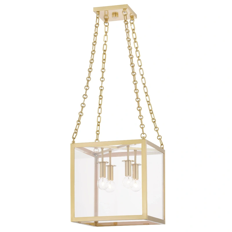 Catskill 4 Light Small Pendant // Aged Brass