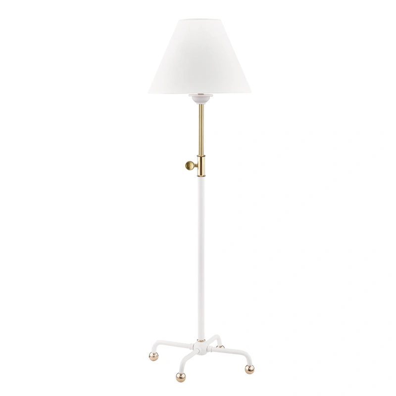 Classic No.1 1 Light Table Lamp // Aged Brass & Soft Off White