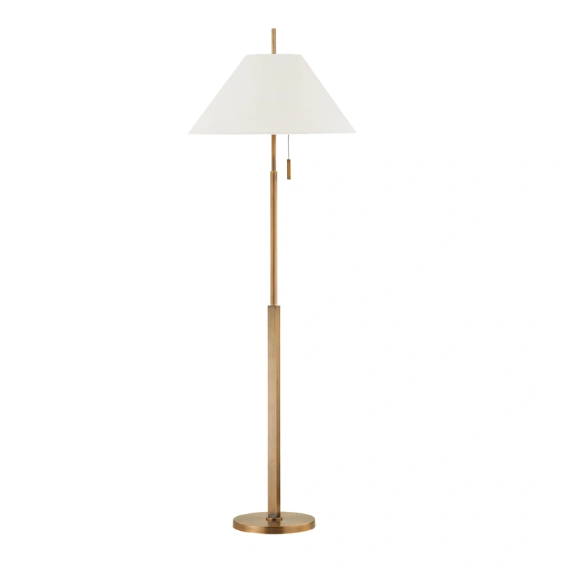 Clic 1 Light Floor Lamp // Patina Brass