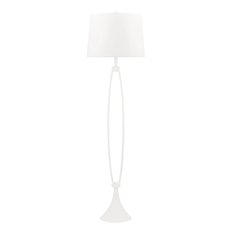 Conklin 1 Light Floor Lamp // White Plaster