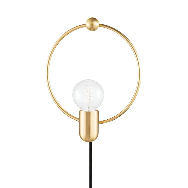 Darcy 1 Light Portable Wall Sconce // Aged Brass