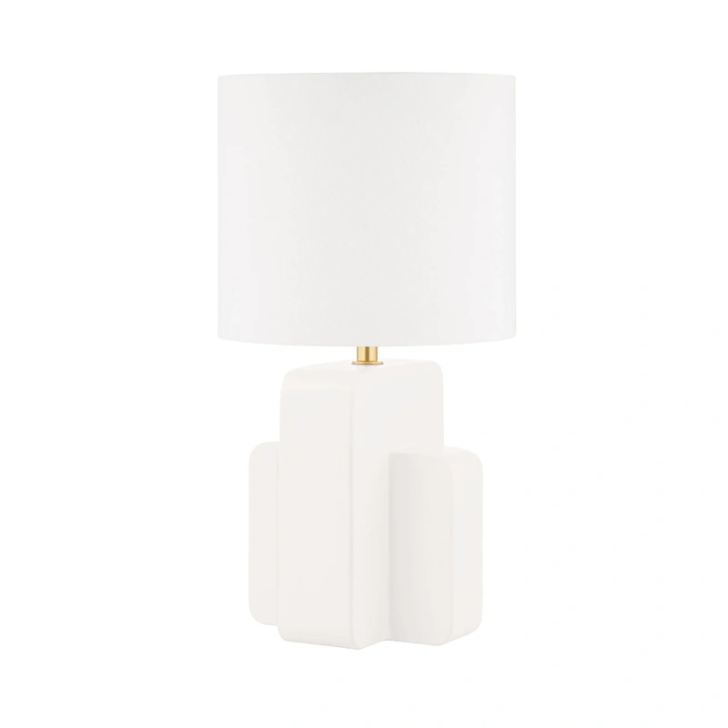 Elm Grove 1 Light Table Lamp // Aged Brass & Ceramic Satin White