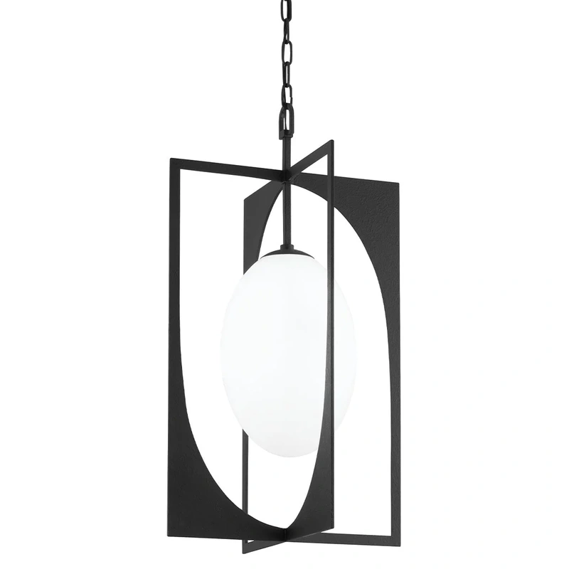 Enzo 1 Light Large Lantern // Black Iron