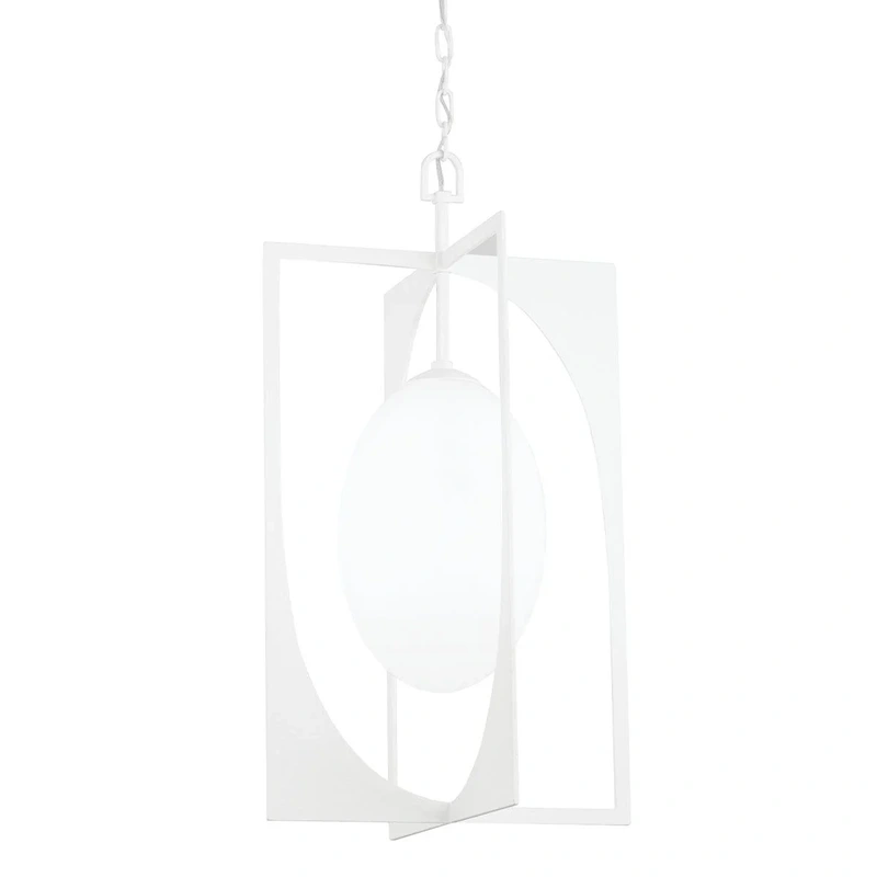 Enzo 1 Light Large Lantern // Gesso White